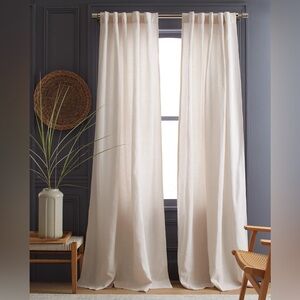NWT QUINCE Set Of 2 48x96 Heavyweight European Linen Curtains Sand 6996